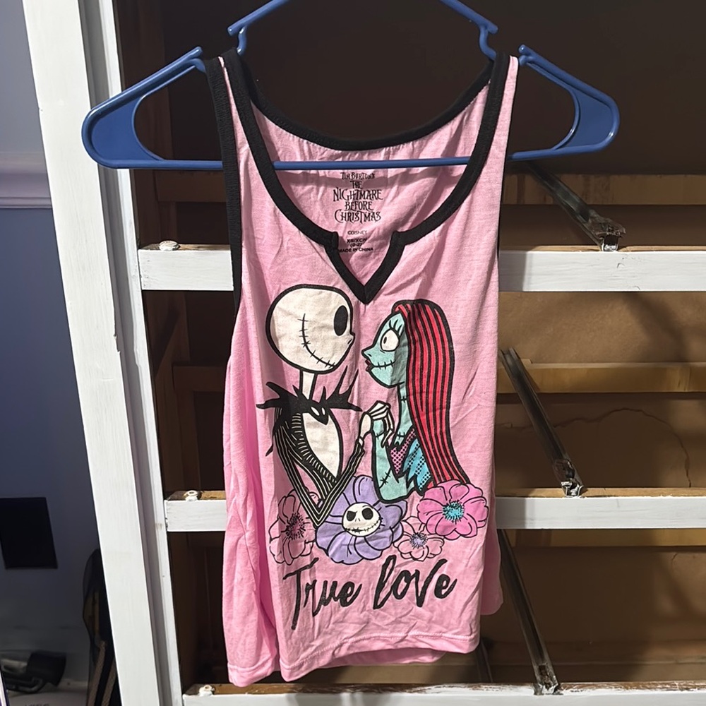 Disney Pink Nightmare Before Christmas Pajama Top